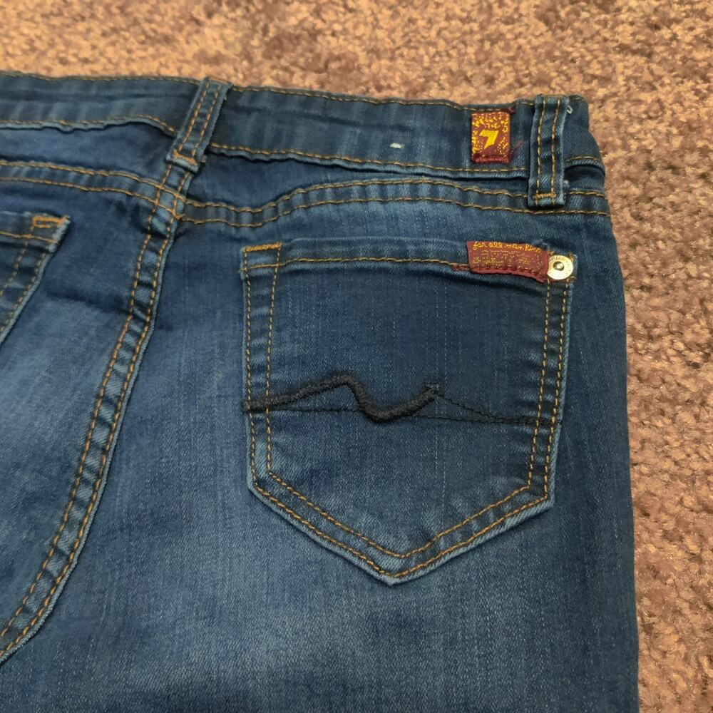 7 For All Mankind Jeans Womens 12 ( 22 x 26 ) Dark Blue Skinny Pants